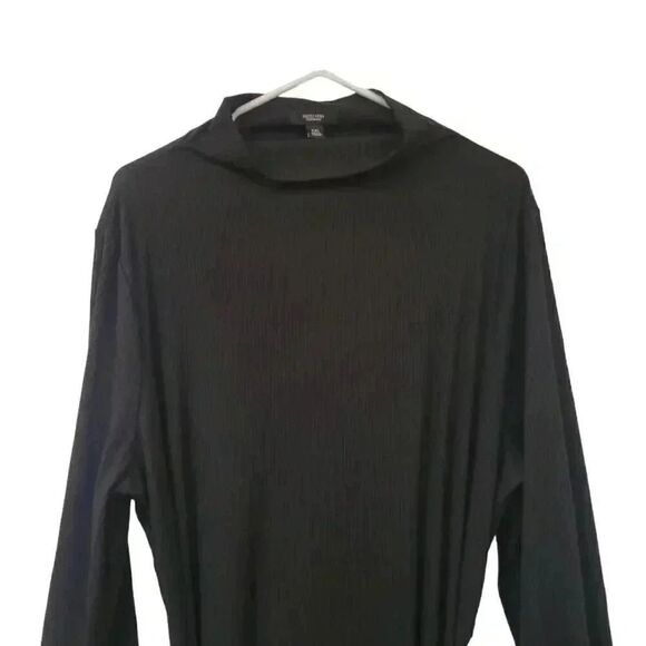 Simply Vera Wang Women's Black Poly/Rayon/Spandex Ribbed Knit Mock Neck A-Line L - Picture 3 of 14